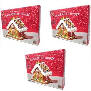 Build Your Own Gingerbread House Kit VALUE PACK Includes 3 Full Kits Icing Candy